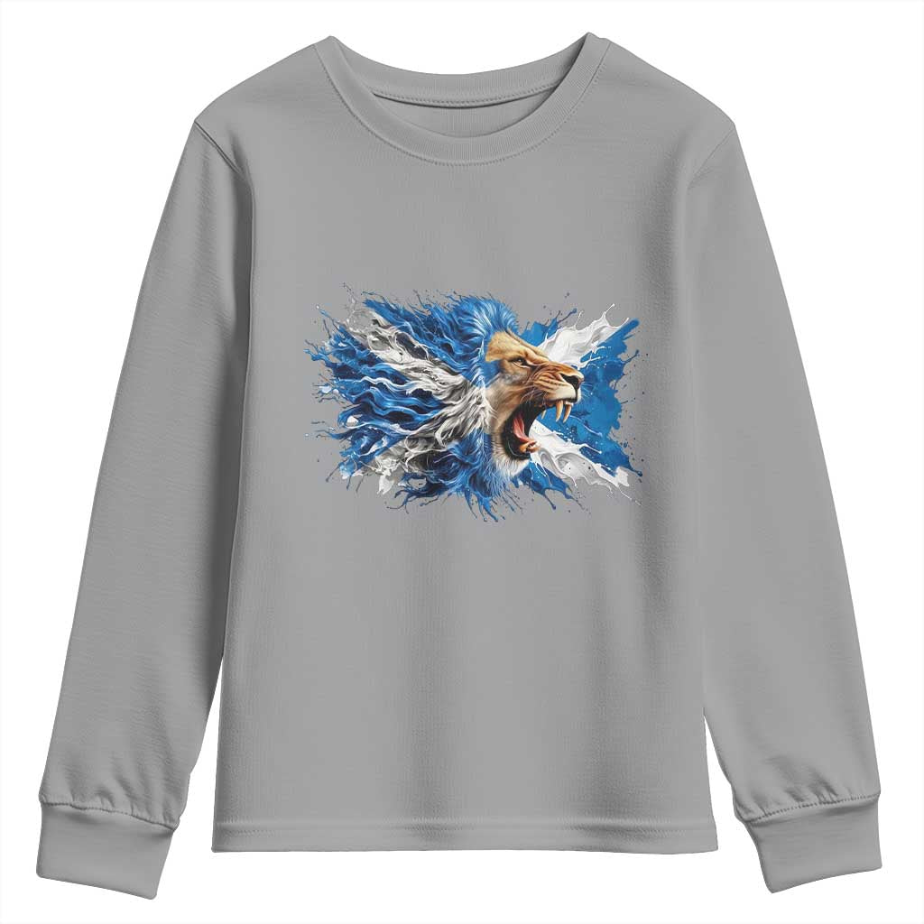 Roaring Scottish Lion Youth Sweatshirt Braveheart Scotland Flag Pride - Wonder Print Shop