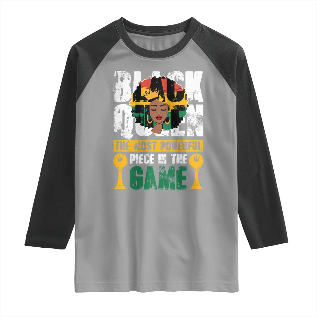 Black Queen Raglan Shirt The Most Powerful Piece In The Game Afro Melanin