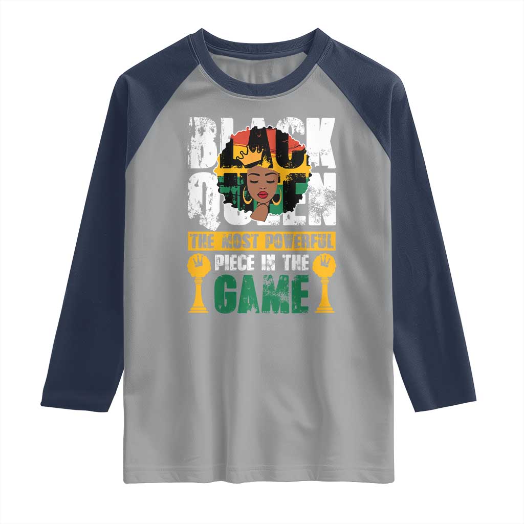 Black Queen Raglan Shirt The Most Powerful Piece In The Game Afro Melanin