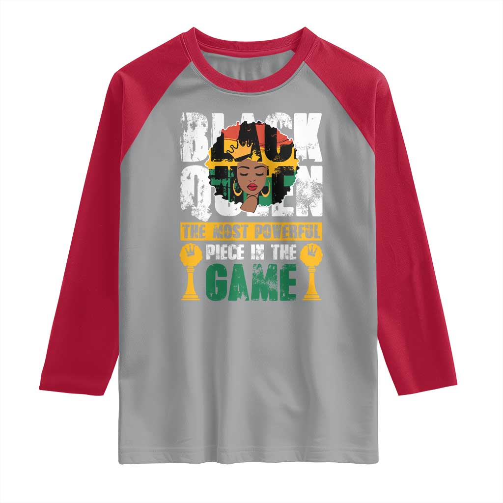Black Queen Raglan Shirt The Most Powerful Piece In The Game Afro Melanin