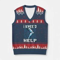 Funny Knee Replacement Surgery V-Neck Knit Sweater Vest I Knee'd Help Bones Injury Recovery - Wonder Print Shop