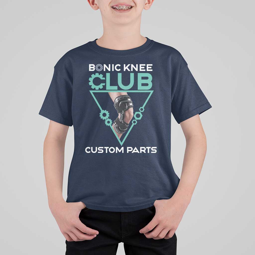 Funny Knee Replacement Surgery T Shirt For Kid Bionic Knee Club Custom Parts