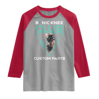 Funny Knee Replacement Surgery Raglan Shirt Bionic Knee Club Custom Parts