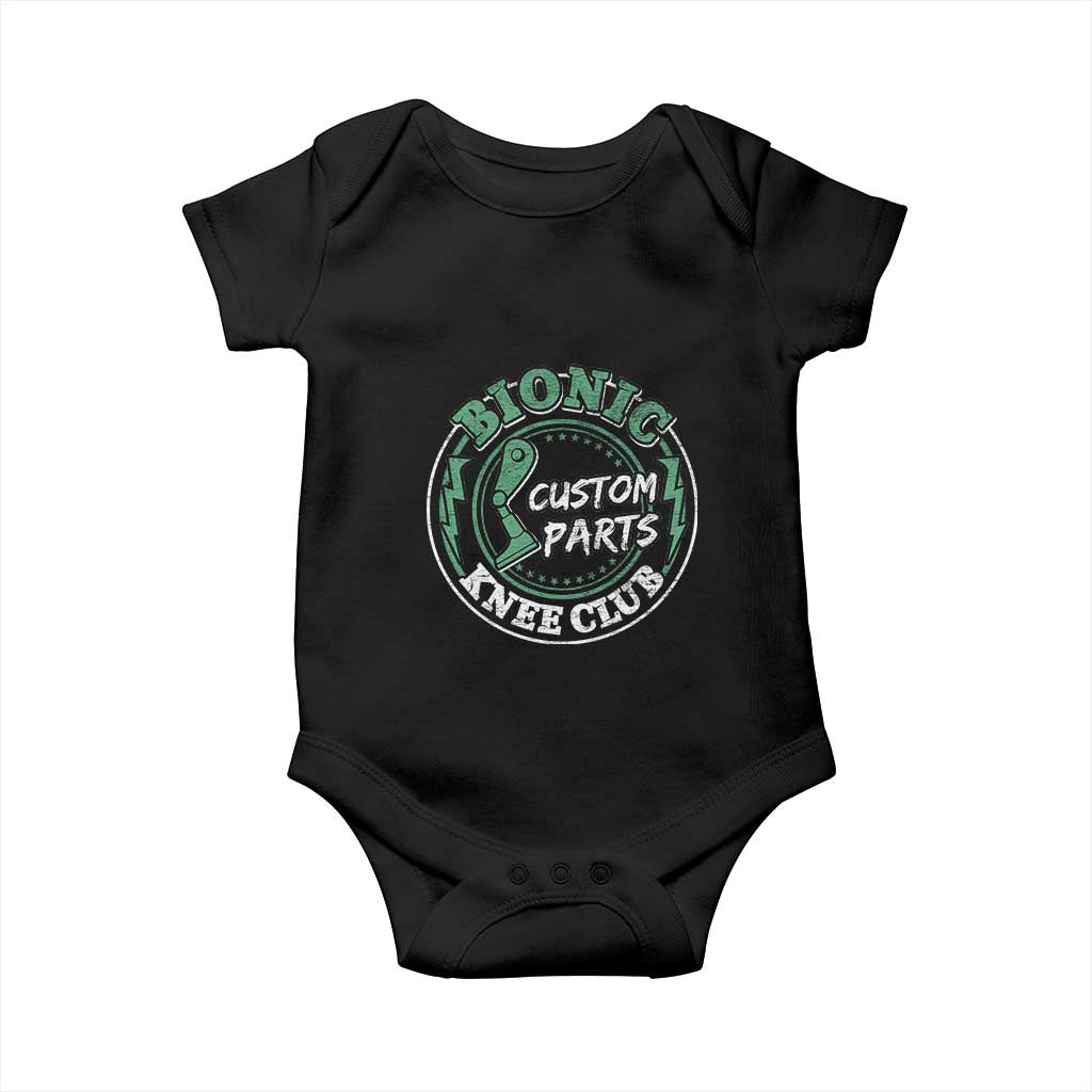 Funny Knee Replacement Survivor Baby Onesie Bionic Knee Club Custom Parts