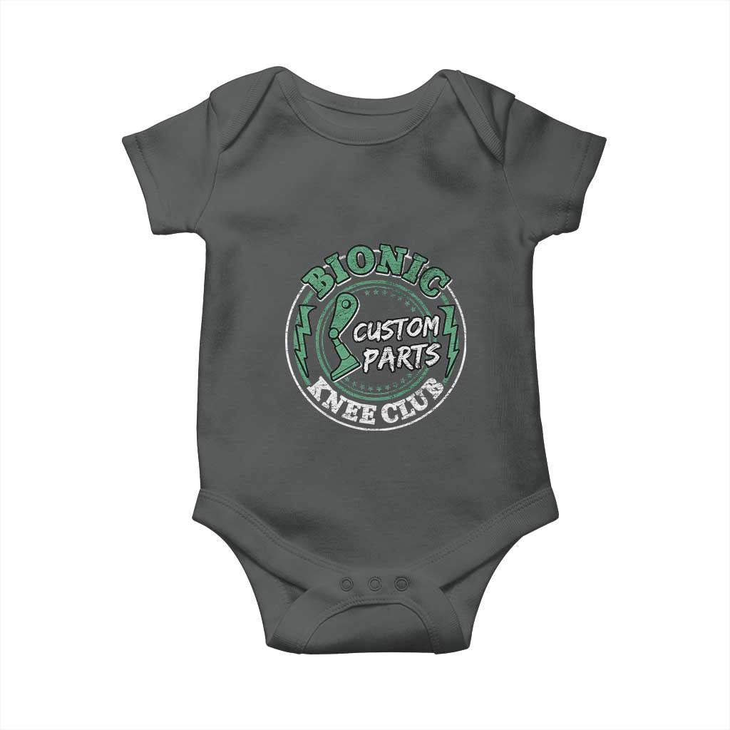 Funny Knee Replacement Survivor Baby Onesie Bionic Knee Club Custom Parts