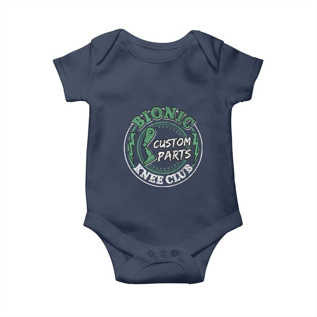 Funny Knee Replacement Survivor Baby Onesie Bionic Knee Club Custom Parts