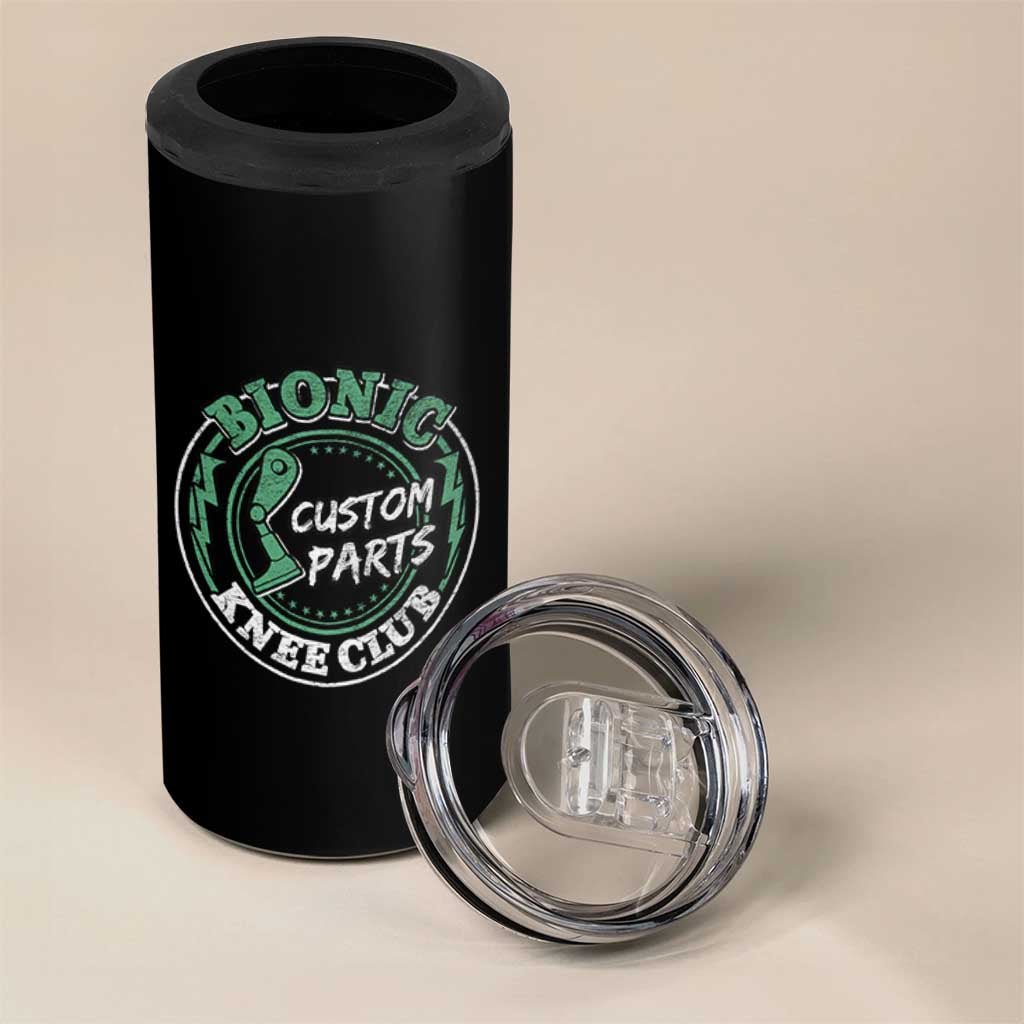 Funny Knee Replacement Survivor 4 in 1 Can Cooler Tumbler Bionic Knee Club Custom Parts