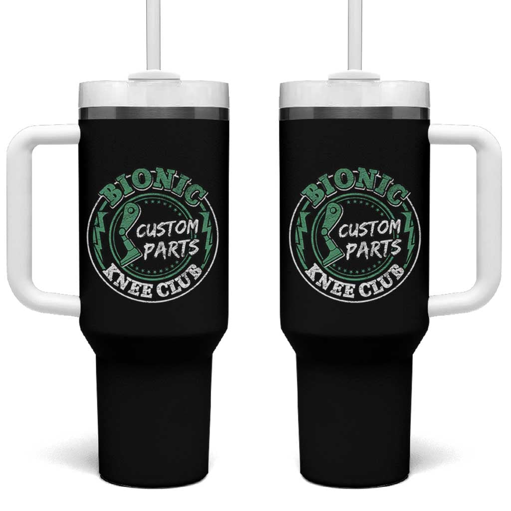Funny Knee Replacement Survivor Tumbler With Handle Bionic Knee Club Custom Parts