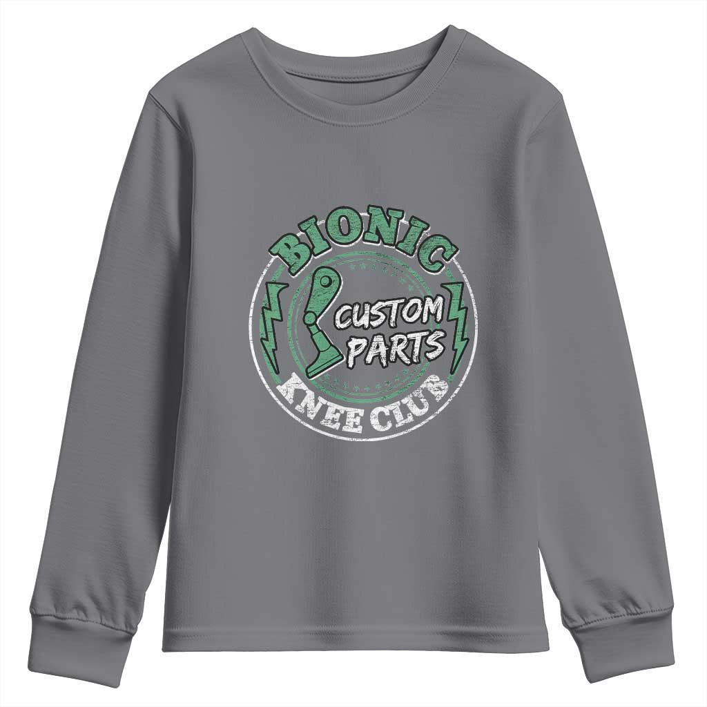 Funny Knee Replacement Survivor Youth Sweatshirt Bionic Knee Club Custom Parts