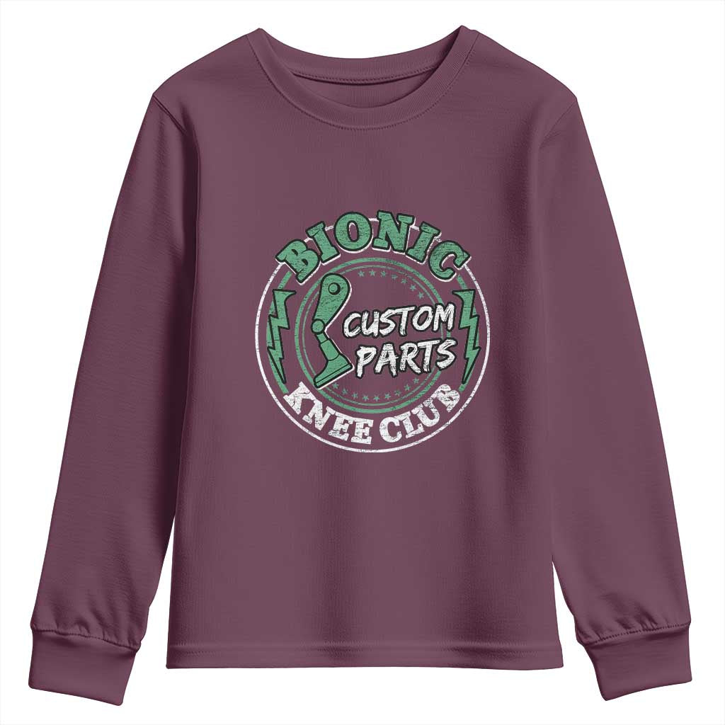 Funny Knee Replacement Survivor Youth Sweatshirt Bionic Knee Club Custom Parts