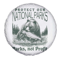 Protect Our National Parks Spare Tire Cover Parks Not Profits Retro Bear Nature Graphic