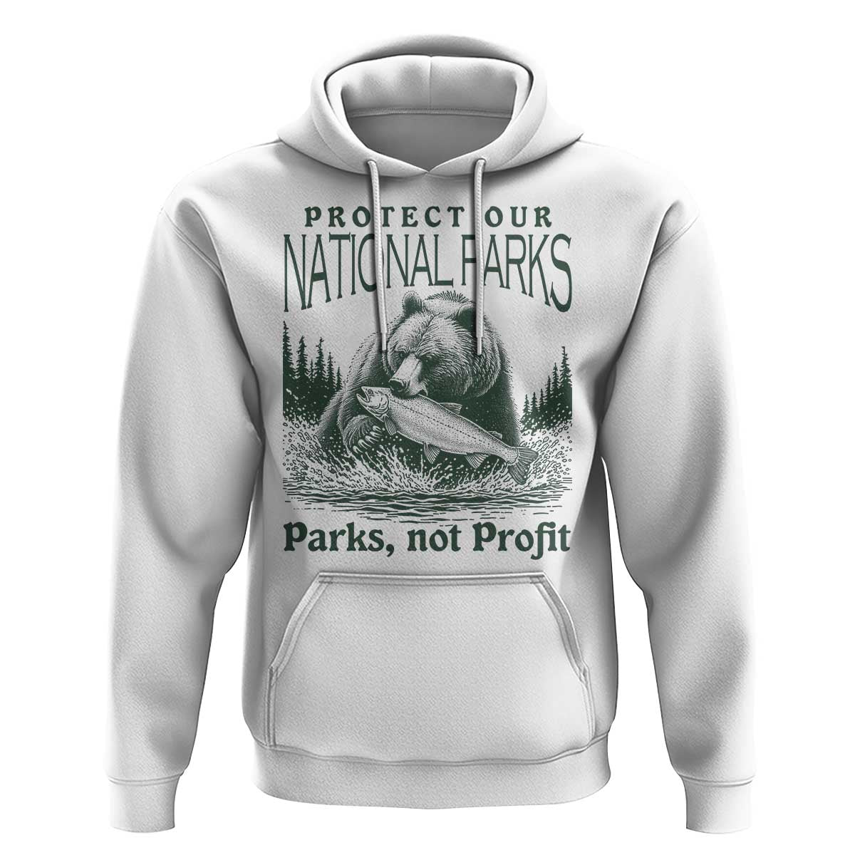 Protect Our National Parks Hoodie Parks Not Profits Retro Bear Nature Graphic