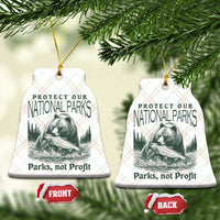 Protect Our National Parks Ceramic Ornament Parks Not Profits Retro Bear Nature Graphic - Wonder Print Shop