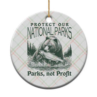 Protect Our National Parks Ceramic Ornament Parks Not Profits Retro Bear Nature Graphic - Wonder Print Shop