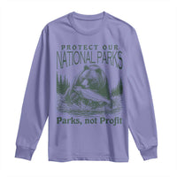 Protect Our National Parks Long Sleeve Shirt Parks Not Profits Retro Bear Nature Graphic