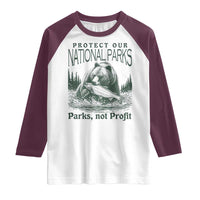 Protect Our National Parks Raglan Shirt Parks Not Profits Retro Bear Nature Graphic