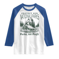 Protect Our National Parks Raglan Shirt Parks Not Profits Retro Bear Nature Graphic