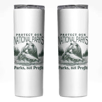 Protect Our National Parks Skinny Tumbler Parks Not Profits Retro Bear Nature Graphic