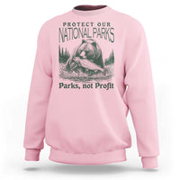 Protect Our National Parks Sweatshirt Parks Not Profits Retro Bear Nature Graphic