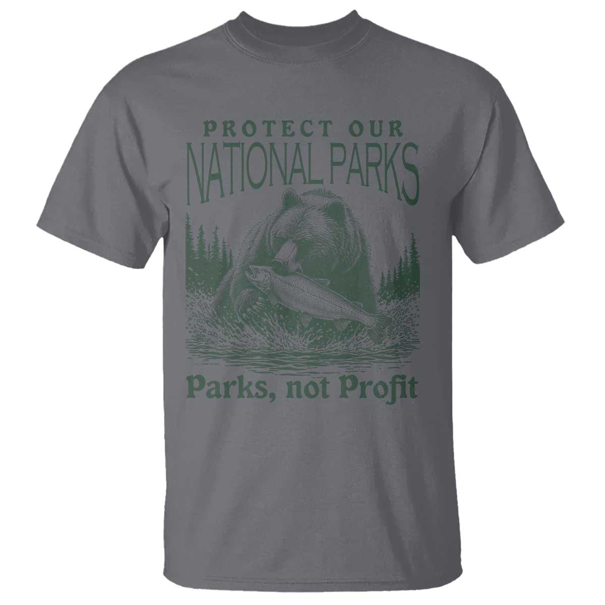Protect Our National Parks T Shirt Parks Not Profits Retro Bear Nature Graphic
