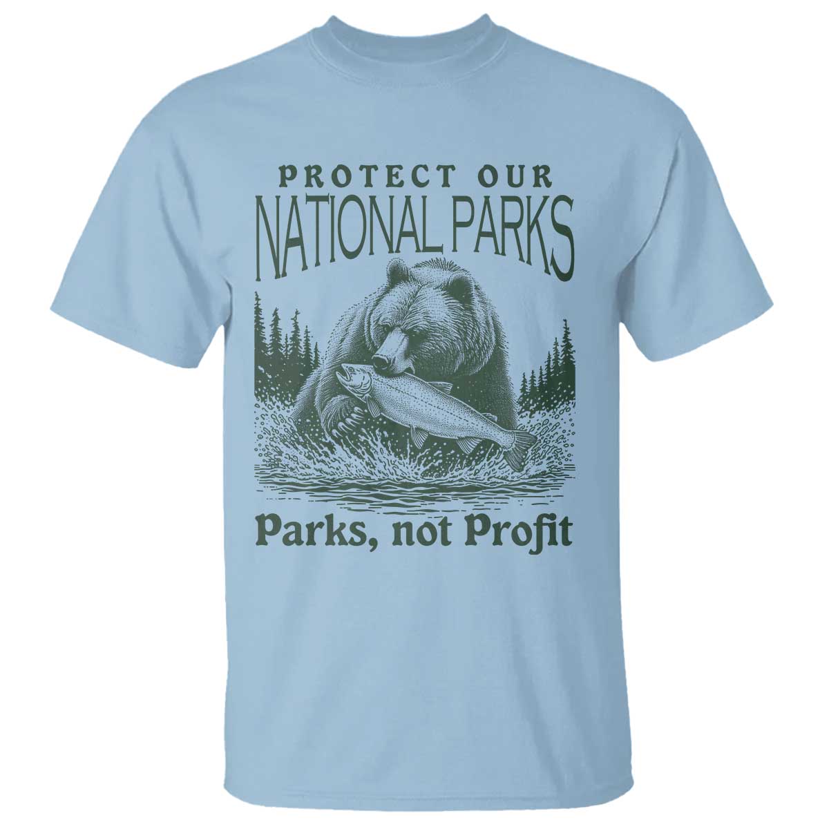 Protect Our National Parks T Shirt Parks Not Profits Retro Bear Nature Graphic