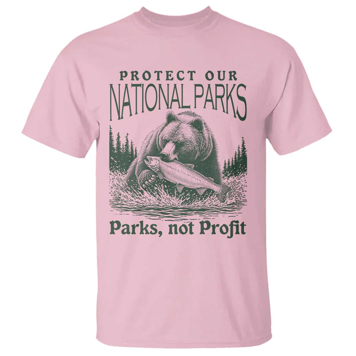 Protect Our National Parks T Shirt Parks Not Profits Retro Bear Nature Graphic