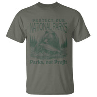 Protect Our National Parks T Shirt Parks Not Profits Retro Bear Nature Graphic