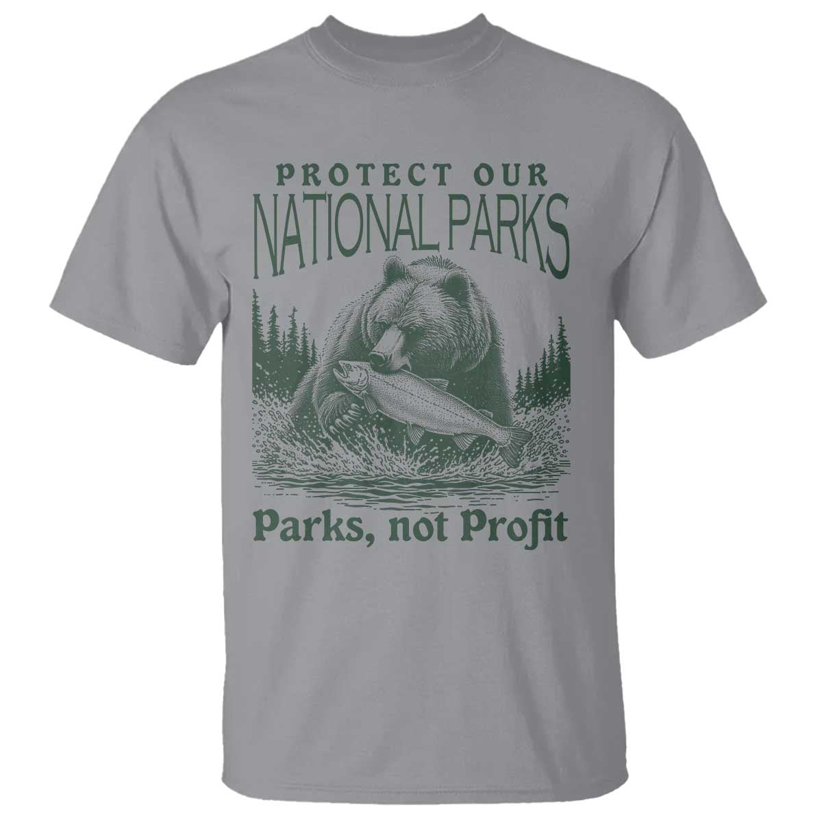 Protect Our National Parks T Shirt Parks Not Profits Retro Bear Nature Graphic