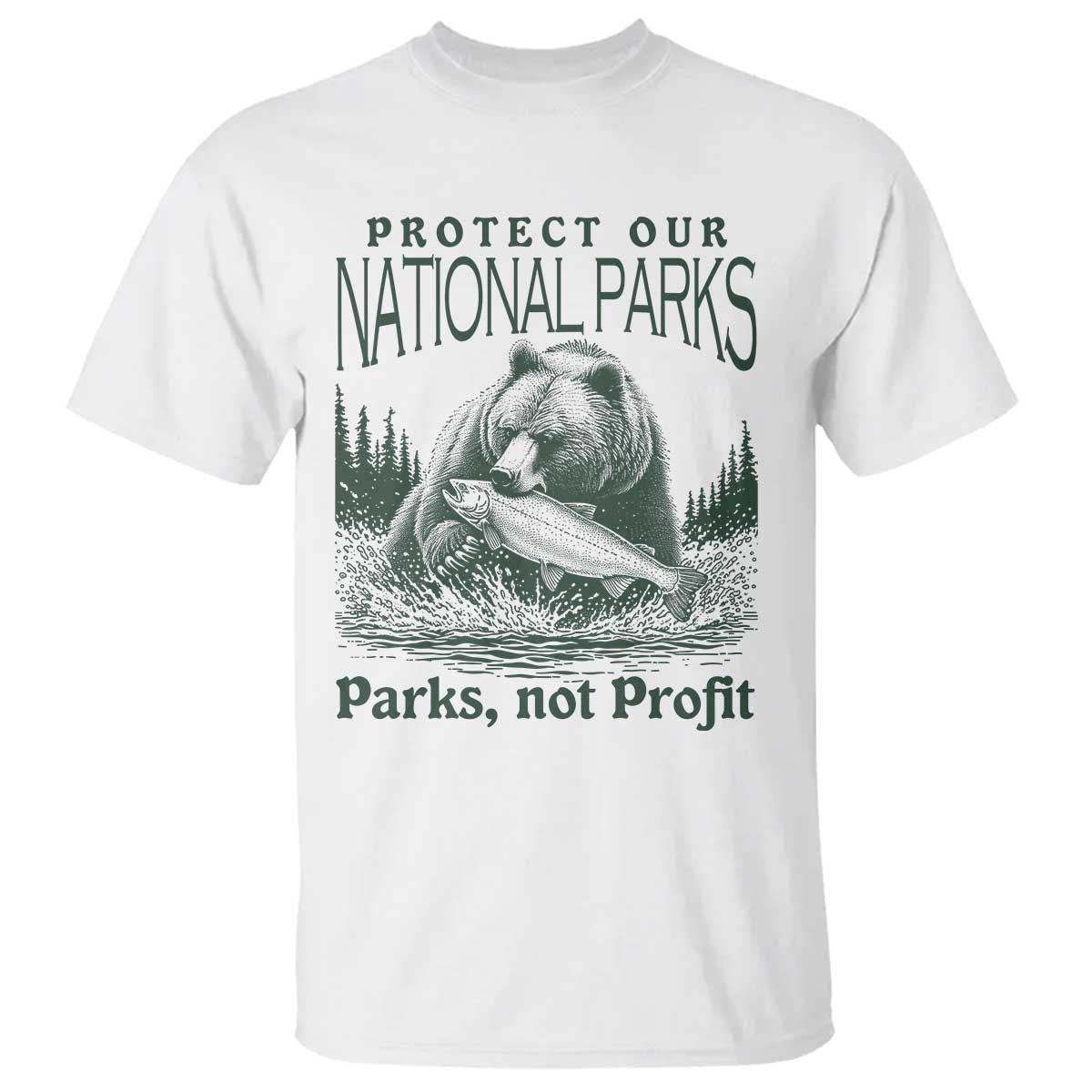 Protect Our National Parks T Shirt Parks Not Profits Retro Bear Nature Graphic