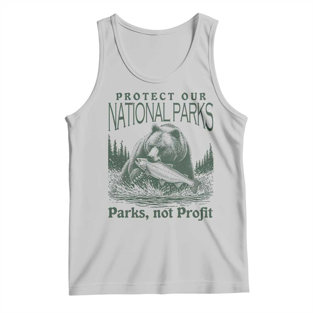 Protect Our National Parks Tank Top Parks Not Profits Retro Bear Nature Graphic