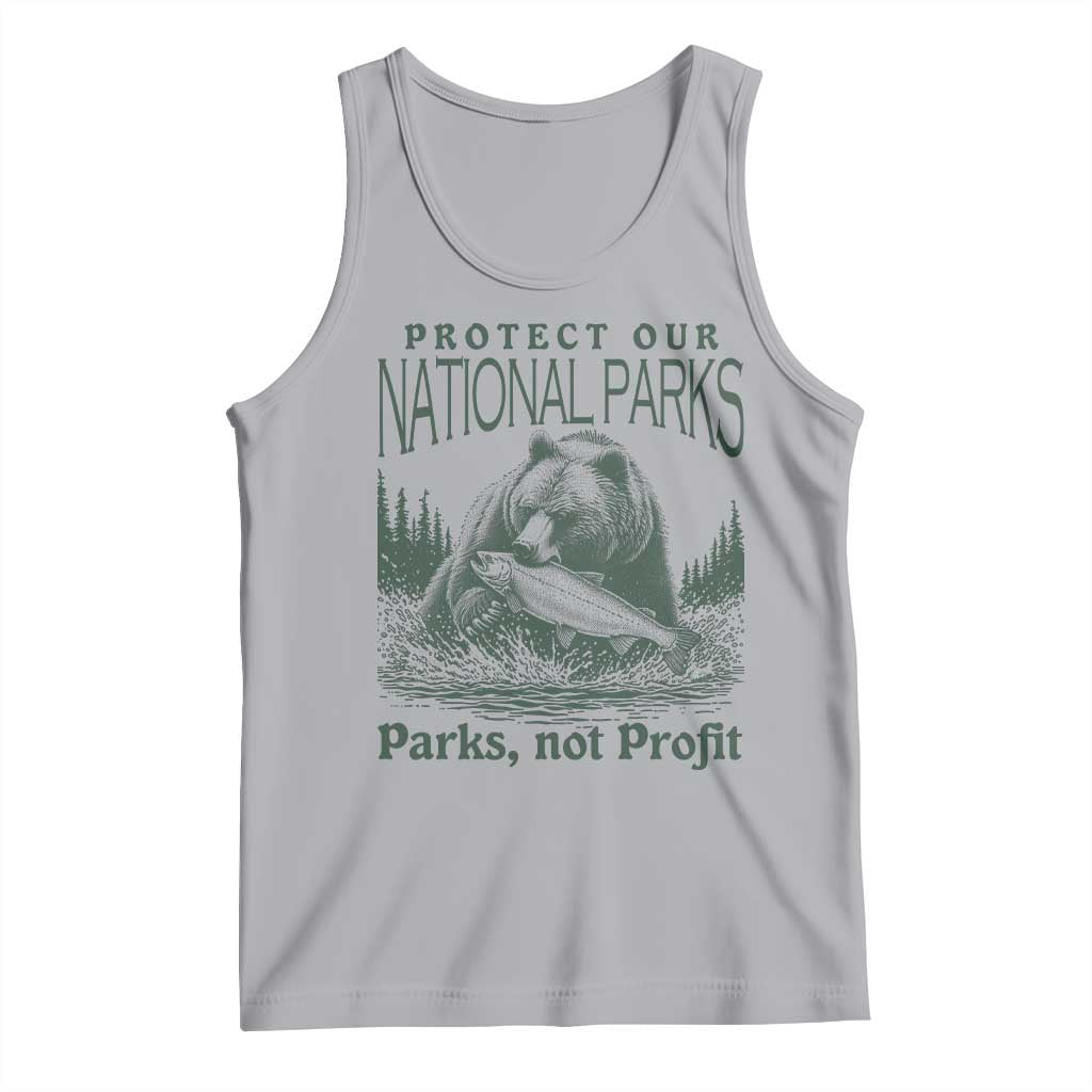 Protect Our National Parks Tank Top Parks Not Profits Retro Bear Nature Graphic