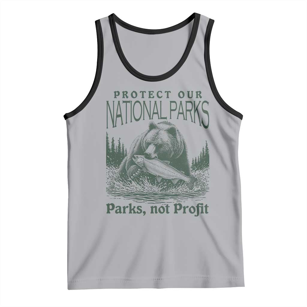 Protect Our National Parks Tank Top Parks Not Profits Retro Bear Nature Graphic