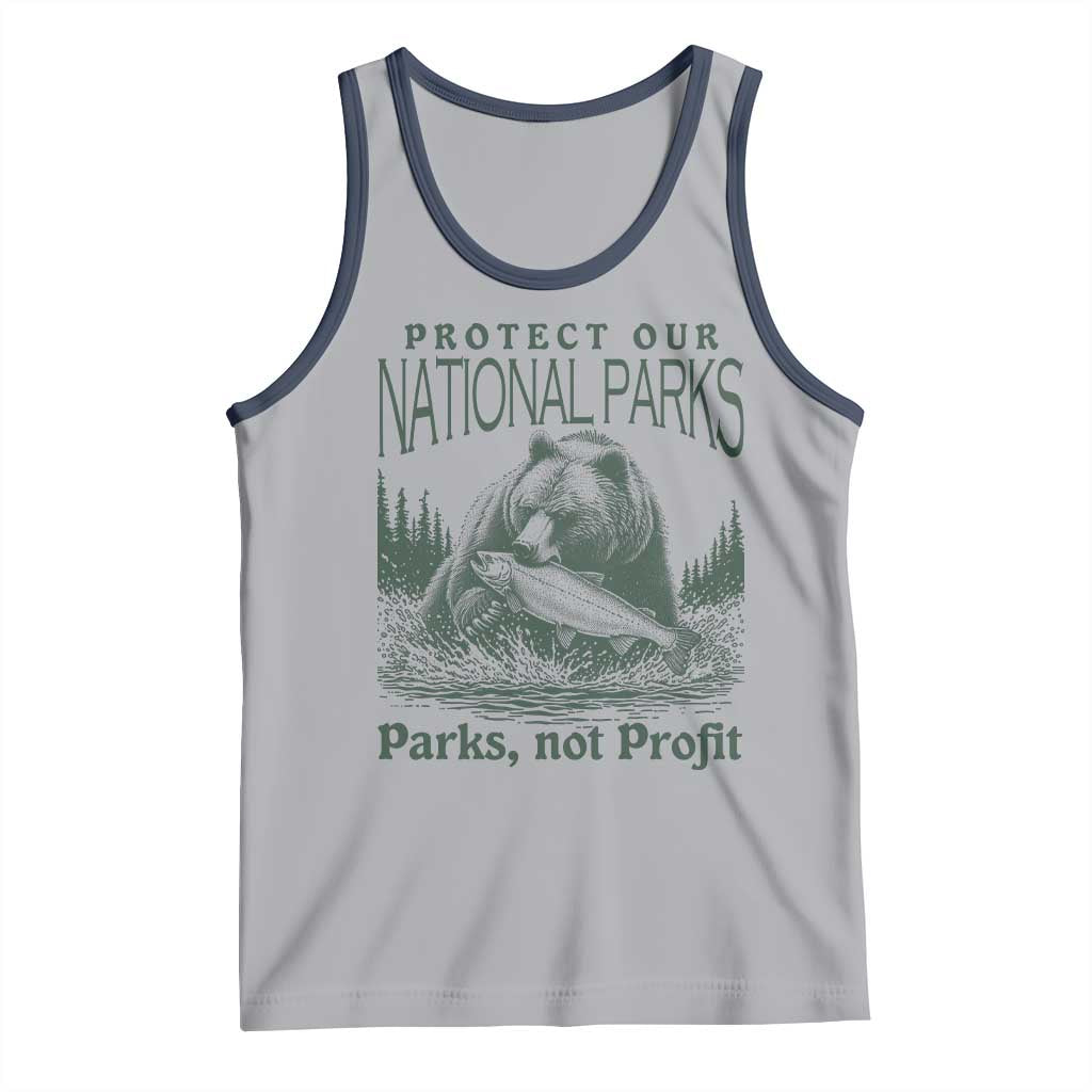Protect Our National Parks Tank Top Parks Not Profits Retro Bear Nature Graphic