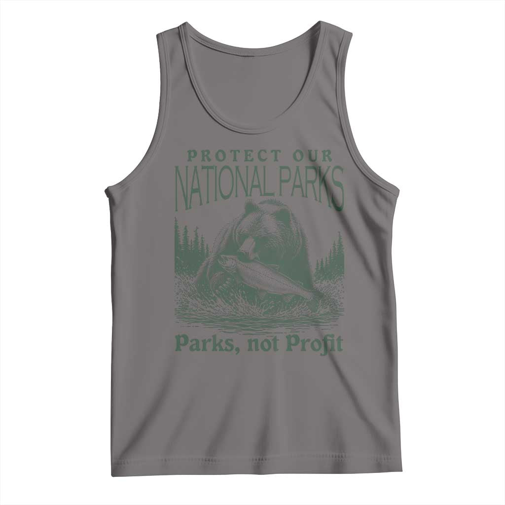 Protect Our National Parks Tank Top Parks Not Profits Retro Bear Nature Graphic