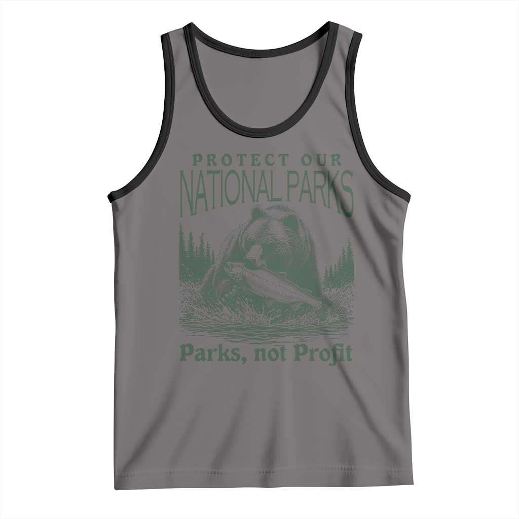 Protect Our National Parks Tank Top Parks Not Profits Retro Bear Nature Graphic