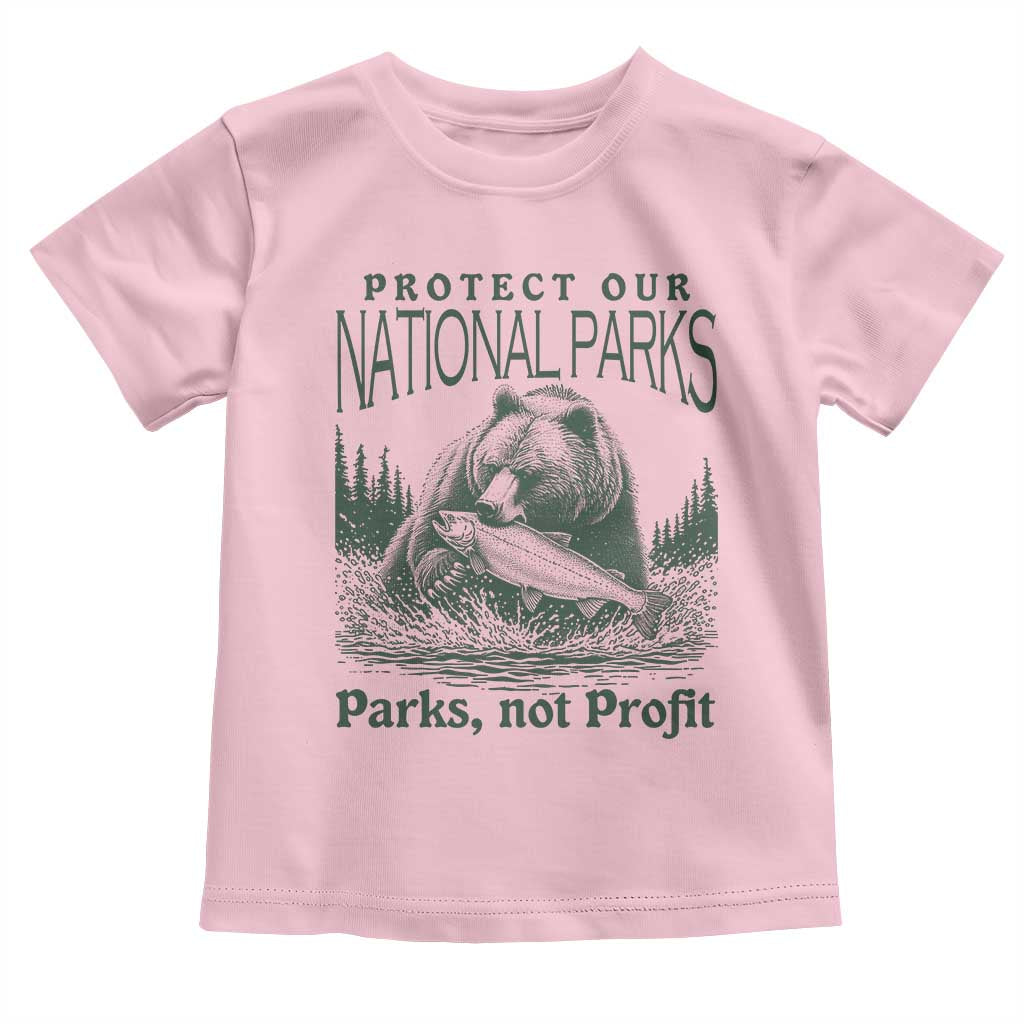 Protect Our National Parks Toddler T Shirt Parks Not Profits Retro Bear Nature Graphic
