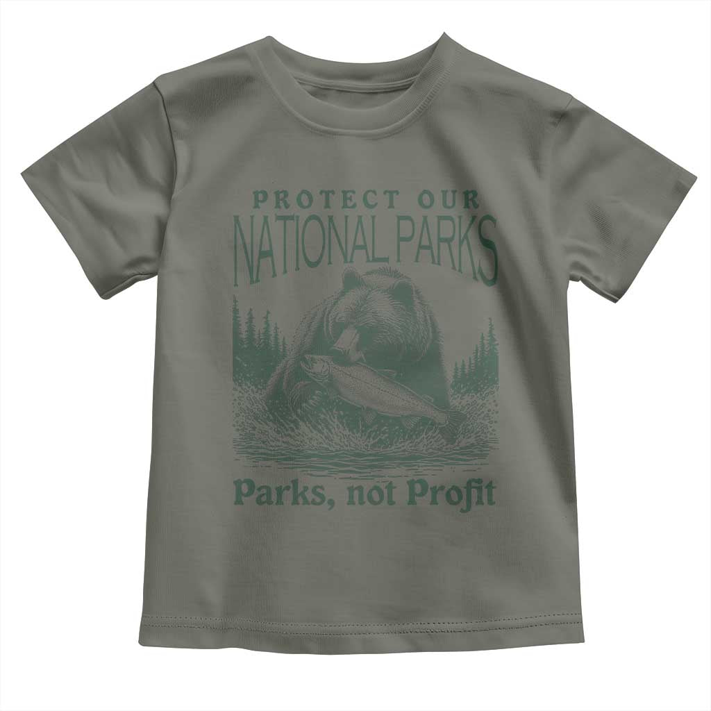 Protect Our National Parks Toddler T Shirt Parks Not Profits Retro Bear Nature Graphic