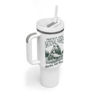 Protect Our National Parks Tumbler With Handle Parks Not Profits Retro Bear Nature Graphic