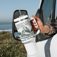 Protect Our National Parks Tumbler With Handle Parks Not Profits Retro Bear Nature Graphic