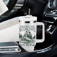 Protect Our National Parks Tumbler With Handle Parks Not Profits Retro Bear Nature Graphic