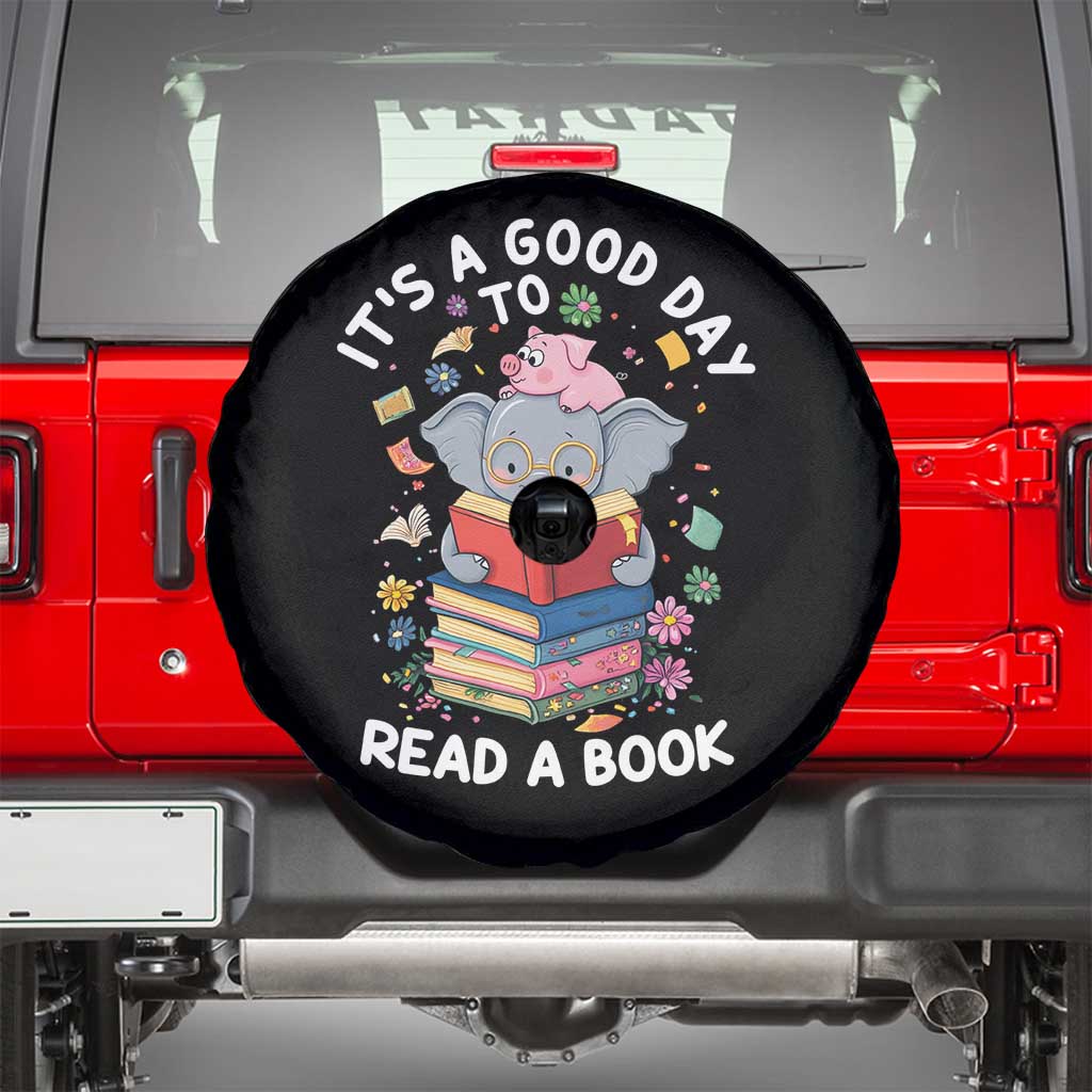 Its A Good Day To Read Book Spare Tire Cover Cute Elephant Reading Across America