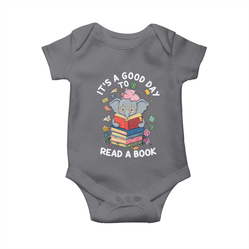Its A Good Day To Read Book Baby Onesie Cute Elephant Reading Across America