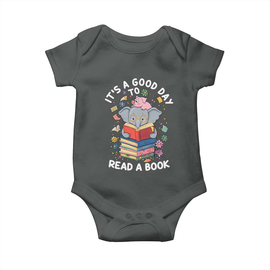 Its A Good Day To Read Book Baby Onesie Cute Elephant Reading Across America