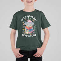 Its A Good Day To Read Book T Shirt For Kid Cute Elephant Reading Across America