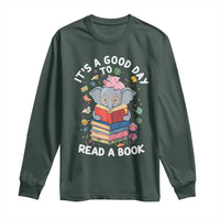 Its A Good Day To Read Book Long Sleeve Shirt Cute Elephant Reading Across America