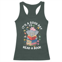 Its A Good Day To Read Book Racerback Tank Top Cute Elephant Reading Across America