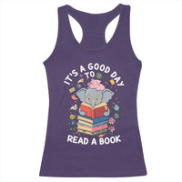 Its A Good Day To Read Book Racerback Tank Top Cute Elephant Reading Across America