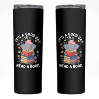 Its A Good Day To Read Book Skinny Tumbler Cute Elephant Reading Across America