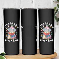Its A Good Day To Read Book Skinny Tumbler Cute Elephant Reading Across America