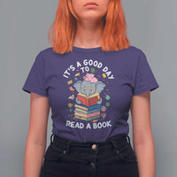 Its A Good Day To Read Book T Shirt For Women Cute Elephant Reading Across America